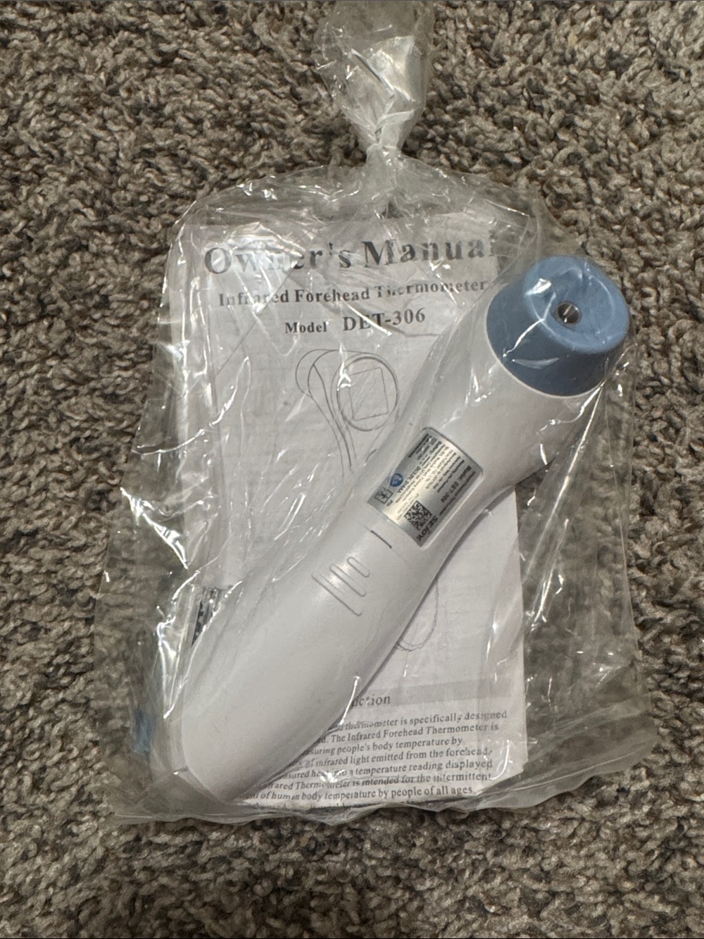 Infrared Forehead Thermometer - White with Blue Tip